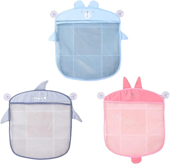 Child Bath Toy Storage Bag Net Suction Baskets Kids Bathroom Mesh Bag + 2 Suction Cups Bathtub Toy Holder