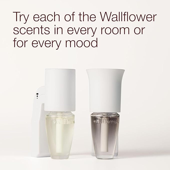 Bath & Body Works Wallflowers Fragrance Plug, White Scent Control, Plug-In Air Freshener Device with 3 Intensity Levels for Bedrooms, Bathrooms & Living Spaces - 2 Pack
