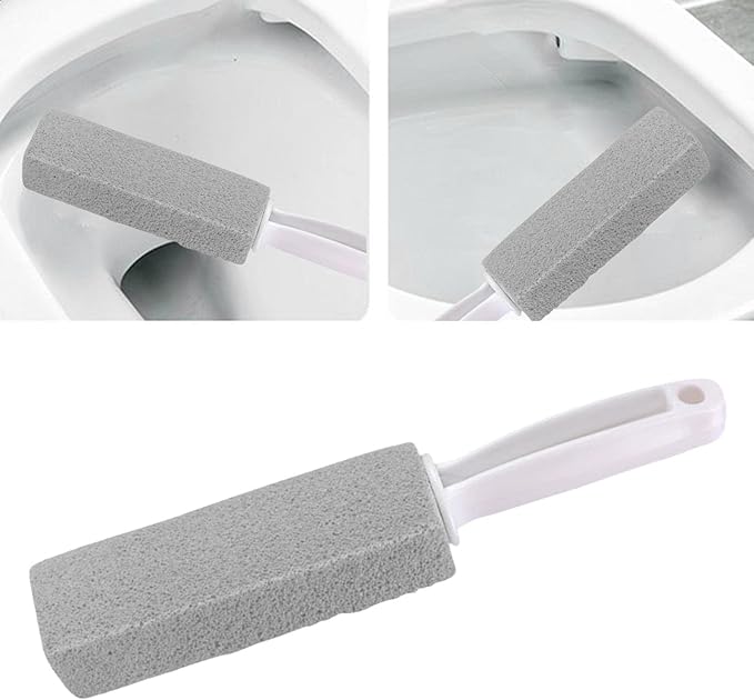 Toilet Cleaner Stone Dead Corner Grout Cleaner Long Handle Bathroom Appliances Toilet Brush for Household Cleaning (Gray 10cm)