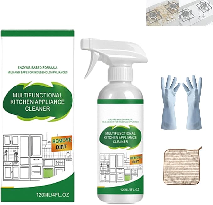 Multifunctional Kitchen Appliance Cleaner, Natural Kitchen Cleaner Spray, Keep the Surface Clean and Bright, Easy to Use, 120ml/4oz (1Pcs)