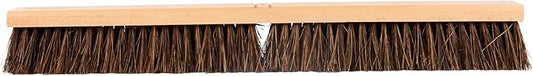 Restaurantware-BROOM HEAD ONLY: Clean Tek Professional 30-Inch Indoor Broom Head, 1 Heavy-Duty Push Cleaning Tool - Handle And Brace Sold Separately, Palmyra Bristles, Wooden, Outdoor Use