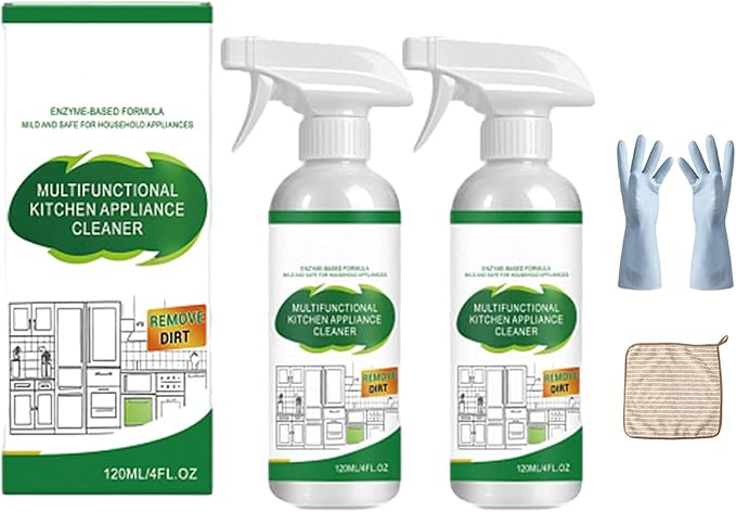Multifunctional Kitchen Appliance Cleaner, Natural Kitchen Cleaner Spray, Keep the Surface Clean and Bright, Easy to Use, 120ml/4oz (2Pcs)
