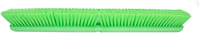 SPARTA 41891EC75 Omni Sweep Plastic Push Broom Head, Heavy Duty, Industrial Broom With Color Code System For Outdoor, Indoor, Garage, Concrete, Patio, Kitchen, Bathroom, 24 Inches, Lime