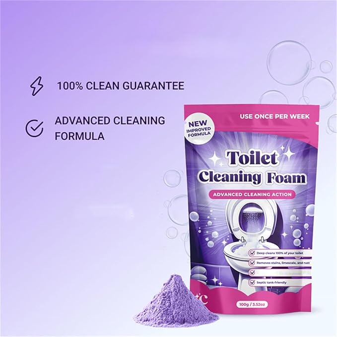 Foaming Toilet Cleaner – Stain Removal, Touch Free Foaming Powder for Ceramic and Stainless Steel Toilets (2, Red)