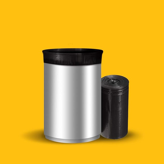 AmazonCommercial 23 Gallon SlimJim Trash Bags for Rubbermaid Receptacles, 1.1 Mil, Black, 150 Count (Pack of 4)