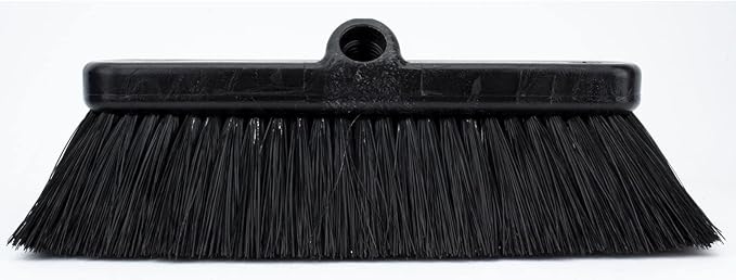 SPARTA 41278EC03 Flo-Thru Plastic Wall Scrub Brush, Equipment Brush With Soft Nylex Bristles For Industrial Kitchens, Hospitals, Commercial Cleaning, 4 Inches, Black, (Pack of 12)