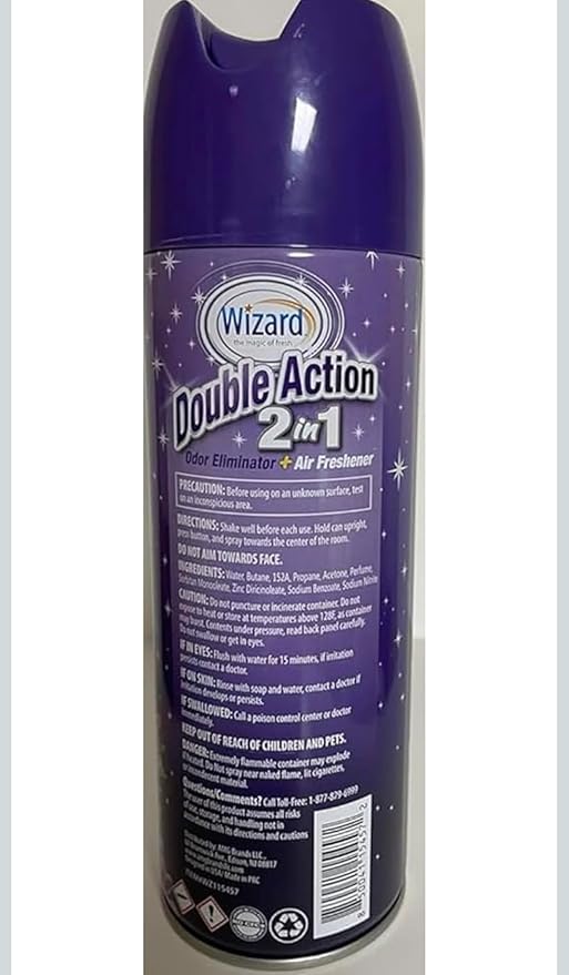 Wizard Double Action Smoke Odor Neutralizer & Air Freshener, Eliminates Smoke Smell & Odors, Freshens Air, Long-Lasting Scent; 2-Pack of 12oz Sprays lavender (pack of 2)
