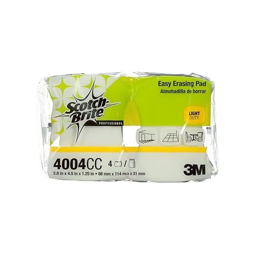 3M Easy Erasing Pad 4004BP, 2.8 in x 4.5 in x 1.2 in, 60/Case