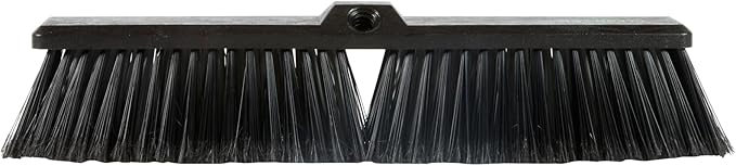 Restaurantware-BROOM HEAD ONLY: Clean Tek Professional 17.13-Inch Push Broom Head, 1 Heavy-Duty Cleaning Tool - Handle Sold Separately, Fine Flagged Bristles, Black Plastic, Outdoor Use