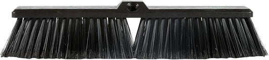 Restaurantware-BROOM HEAD ONLY: Clean Tek Professional 17.13-Inch Push Broom Head, 1 Heavy-Duty Cleaning Tool - Handle Sold Separately, Fine Flagged Bristles, Black Plastic, Outdoor Use
