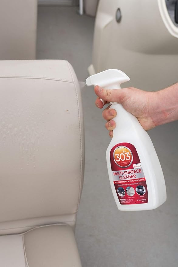 303 Products Marine Multi-Surface Cleaner, Boat Cleaner Spray for Vinyl, Canvas & Upholstery – Removes Dirt & Grime, Sunbrella Recommended, 32 oz (6-Pack)