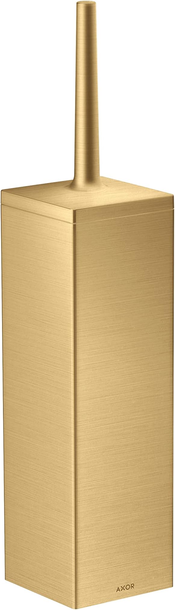 AXOR Universal Rectangular Toilet Brush Holder, Wall-Mounted in Brushed Gold Optic, 42655250