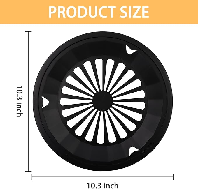 EBIGIC Paper Plate Holders with Snap-In Grooves 10.5 Inch Plastic Paper Plate Holders Reusable Black Heavy Duty supports for Picnic Party Dinner 8 Packs