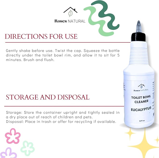 Toilet Bowl Cleaner, Plant-Based, Non-Toxic, Odor Eliminator, Handmade in USA (Unscented, 16 oz)
