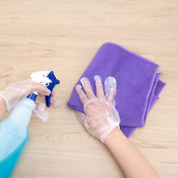 Restaurantware Clean Tek Professional 16 x 16 Inch Cleaning Cloths 100 Lint Free Microfiber Towels - Highly Absorbent Non Abrasive Purple Microfiber Cleaning Rags Reusable For All Purpose Use