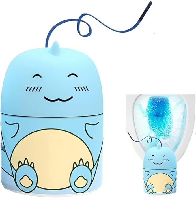 Toilet Cleaner and Deodorizer, Dinosaur-Shaped Crazy Clean Toilet Bowl Cleaner with Rope, Automatic Cleans Toilet Tank to Long Lasting with with Ocean, Jasmine, And Peach Scent (Ocean)