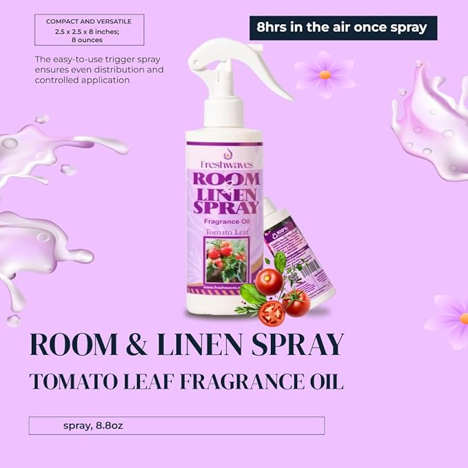 Freshwaves Room Linen Spray, Fragrance Oil (8.8 Oz, Tomato Leaf)