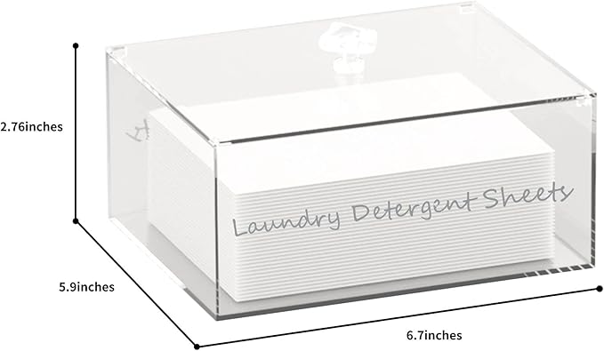 Acrylic Laundry Detergent Sheets Dispenser with Lid, Laundry Detergent Sheets, Storage Box for Laundry Laundry Storage Containers and Decor
