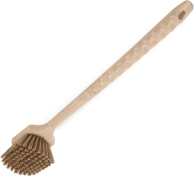 SPARTA 40501EC25 Plastic Large Scrub Brush, Kitchen Brush, Utility Brush With Long Handle For Cleaning, 20 Inches, Tan, (Pack of 6)