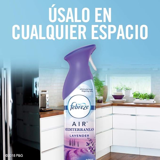 Febreze Air, Mediterranean Lavender, 8.8 Oz Aerosol Spray, 6/carton