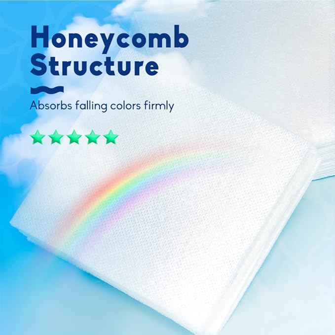 Xcleen Color Absorber Laundry Sheets 80 Count, Dye Catcher to Prevent Clothes from Smearing, Fragrance Free Color Trapping Sheets for Home School or Apartment