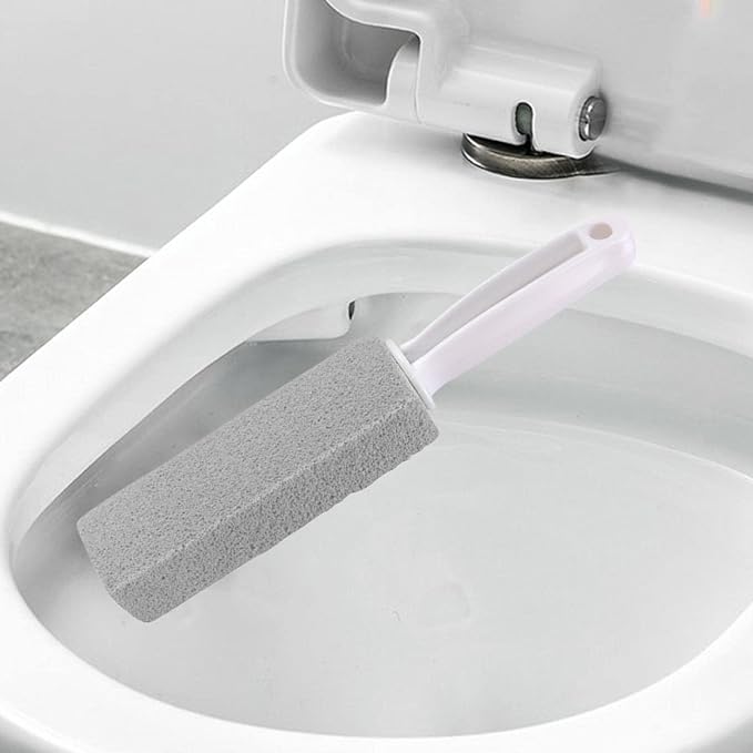 Toilet Cleaner Stone Dead Corner Grout Cleaner Long Handle Bathroom Appliances Toilet Brush for Household Cleaning (Gray 10cm)