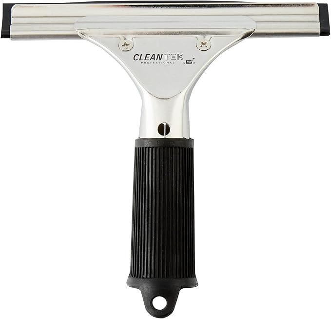 Restaurantware-Clean Tek Professional 5.91 Inch Window Squeegee, 1 Cleaning Squeegee with Rubber Blade - No-Slip Handle, Clean Mirror Or Car Windshield, Stainless Steel Wiper for Glass Door