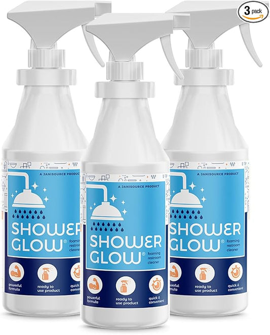 ShowerGlow Foaming Restroom Cleaner, Ready-To-Use, Non-Corrosive, 1 Quart (3-Pack)
