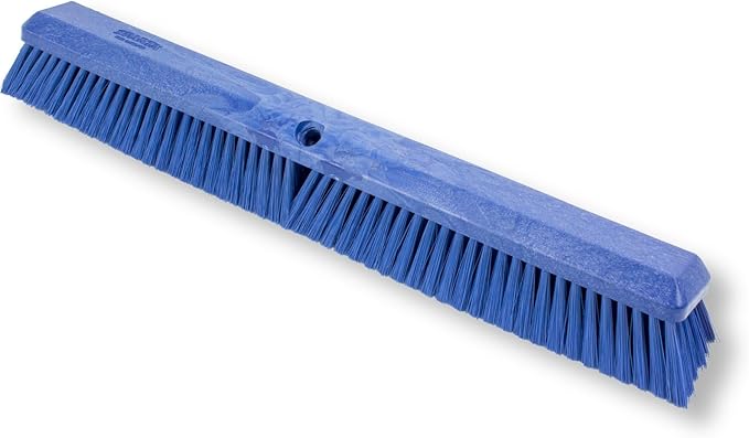 SPARTA 41891EC14 Omni Sweep Plastic Push Broom Head, Heavy Duty, Industrial Broom With Color Code System For Outdoor, Indoor, Garage, Concrete, Patio, Kitchen, Bathroom, 24 Inches, Blue