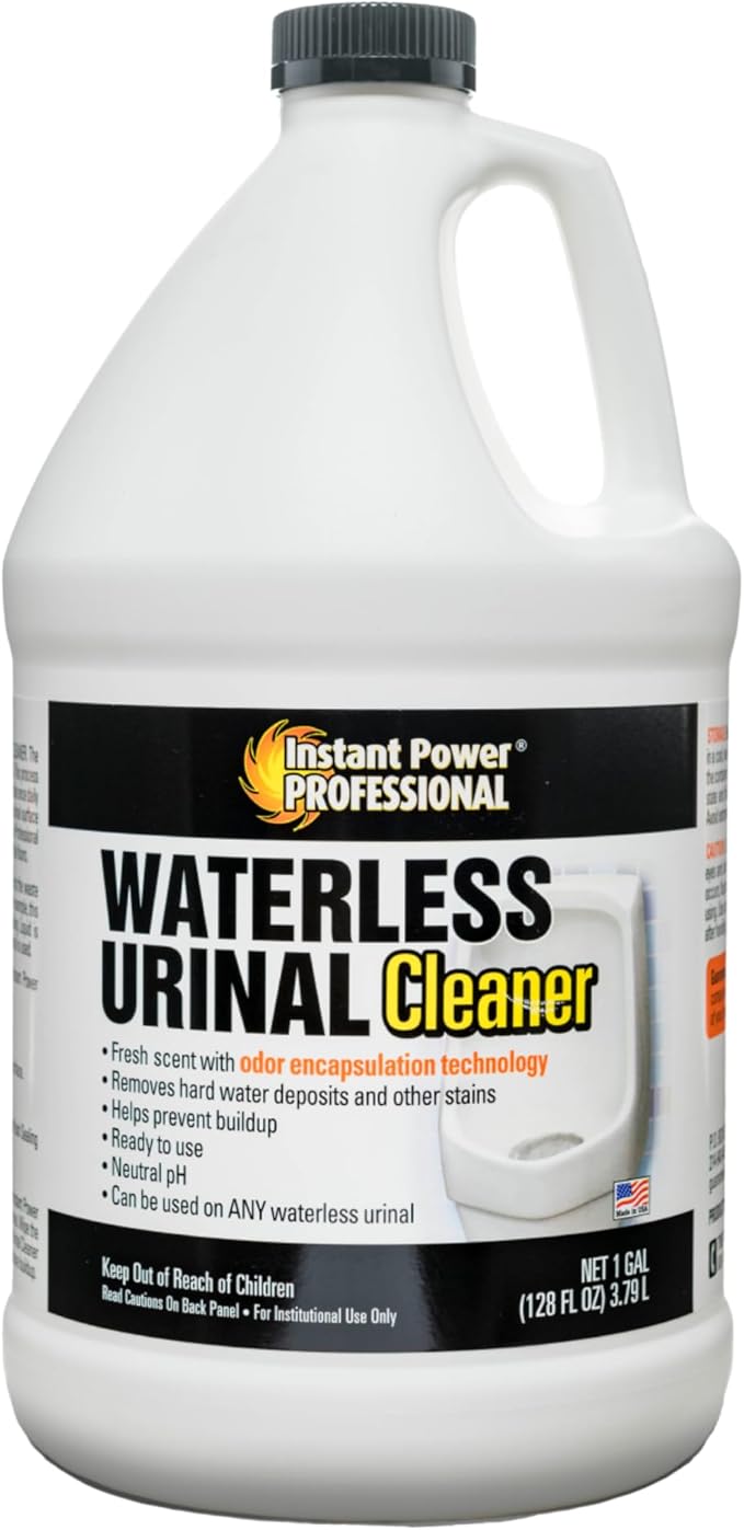 Instant Power Professional Waterless Urinal Cleaner - Urine Remover for Stains and Odors, Urine Deordorizer, Bathroom Cleaning Supplies - 1 Gallon