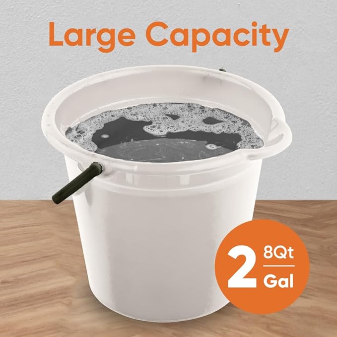 Superio 4-Pack Plastic Cleaning Bucket for Home, 2 Gallon Pail for Mopping with Large Spout - Bucket for Floor Mopping, Car Wash - Bowls for Camping, Fishing