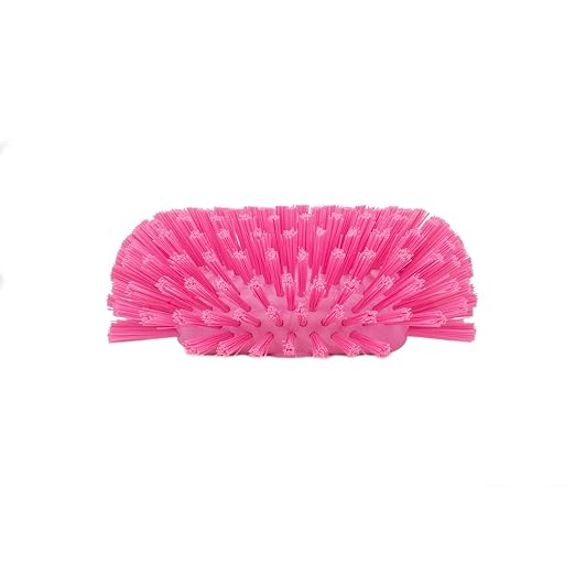 SPARTA Tank and Kettle Scrub Brush Heavy-Duty Tile Brush, Color-Coded and Handle Compatible (Sold Separately) for Optimal Access In Spacious Containers, Plastic, 5.5 X 9.5 Inches, Pink