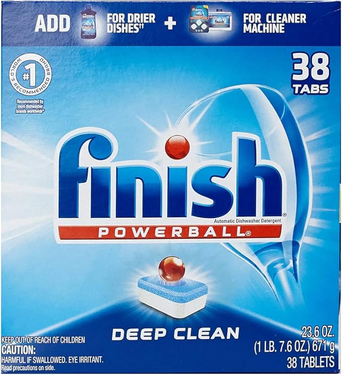 Finish - All in 1-38ct - Dishwasher Detergent - Powerball - Dishwashing Tablets - Dish Tabs - Deep Clean - Fresh Scent