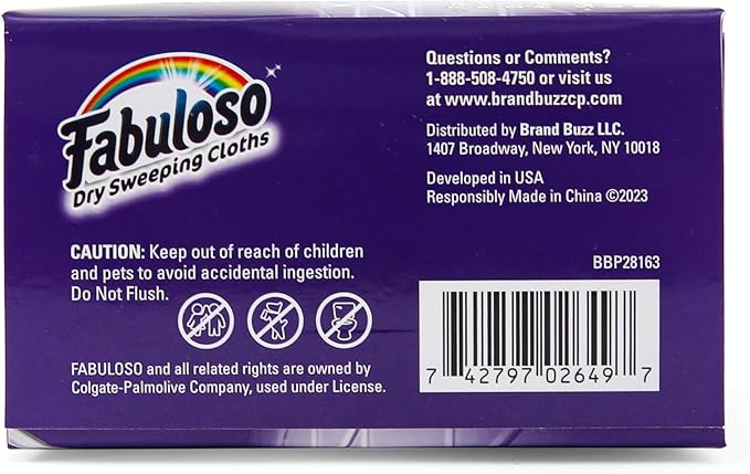 Fabuloso Dry Cloths Sweeping Pads, 16 Count, Disposable Dry Cloths for Use with Fabuloso Dry and Wet Sweeper, Traps and Locks Dirt, Dust, and Hair, 10.4 x 8 Inches Each - 10 Pack