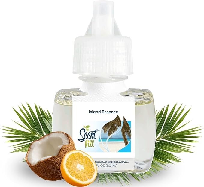 Scent Fill Island Essence Plug in Air Freshener, 4 Scented Oil Refills