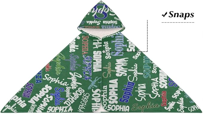 Custom Hooded Towel for Toddlers Boys Girls Kids Bath Pool Beach Towel Soft Absorbent Beach Poncho Wrap Changing Robe, Sea Green Color