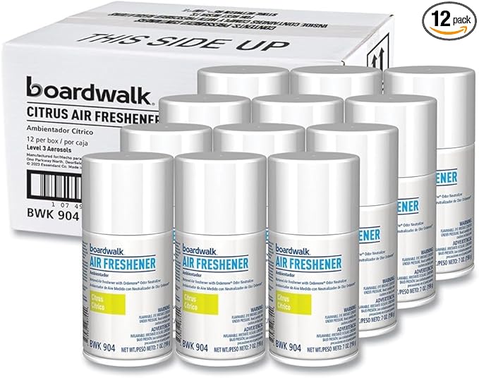 Boardwalk 1048768 5.3 oz. Aerosol Spray Metered Air Freshener Refills - Citrus Sunrise (12/Carton)