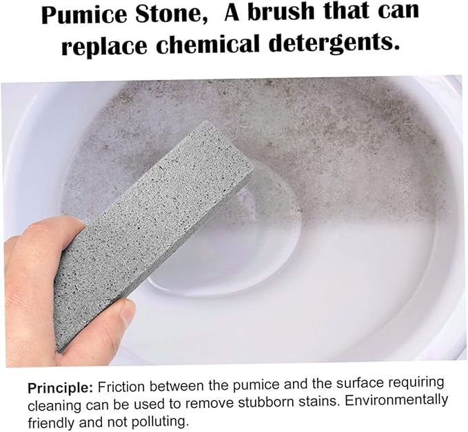 6 Pack Pumice Stone Toilet Bowl Cleaner, Remove Toilet Bowl Hard Water Rings, Calcium Buildup, Iron and Rust. Pumice Suitable for Cleaning Toilet, Bathtub, Kitchen Sink, Grill (Gray) Cleaning tools