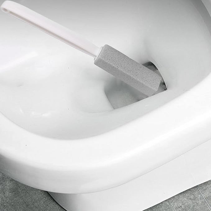 Toilet Cleaner Stone Dead Corner Grout Cleaner Long Handle Bathroom Appliances Toilet Brush for Household Cleaning (Gray 20.5cm)