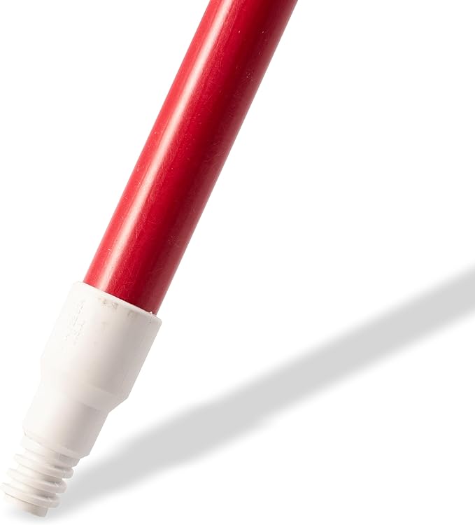 SPARTA 4022705 Fiberglass Broom Handle, Mop Handle, Replacement Handle With Acme Threaded Tip For Commercial Cleaning, 60 Inches, Red, (Pack of 12)