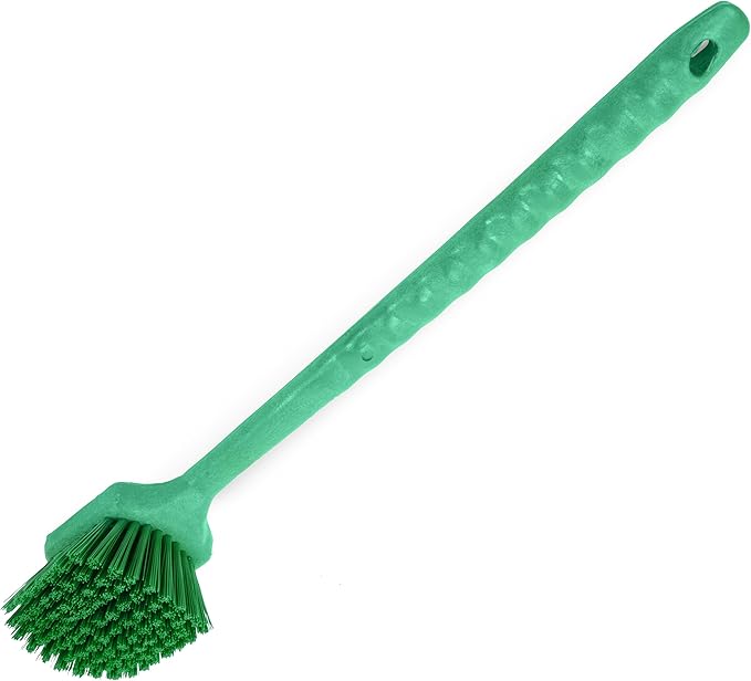 SPARTA 40501EC09 Plastic Large Scrub Brush, Kitchen Brush, Utility Brush With Long Handle For Cleaning, 20 Inches, Green, (Pack of 6)