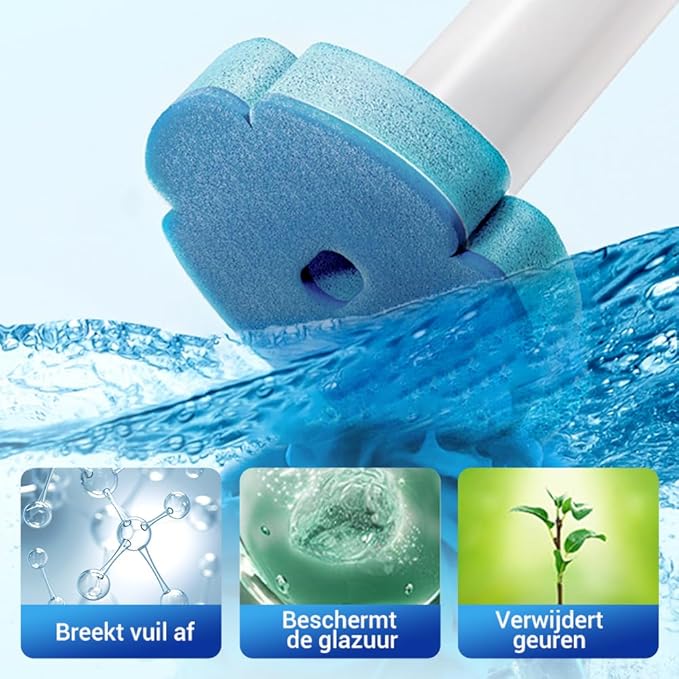 Disposable Toilet Cleaning System: Toilet Brush & Holder Kit with 18PCS Pre-Soaked Cleaner Wall-Mount Scrubbing Toilet Brush Bathroom Cleaning Kit (36-Pack Marine Brush Head)