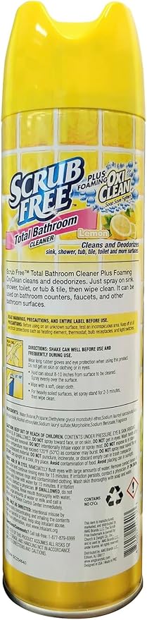 original Scrub Free Bathroom Cleaner with Clean, Lemon Scent, 22 oz