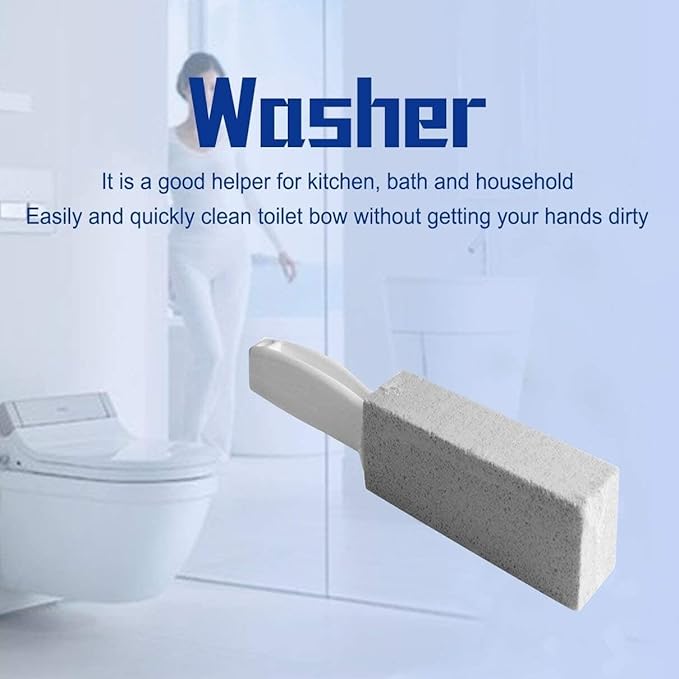 1Pc Natural Pumice Stone Toilets Brush Quick Cleaning Stone Cleaner with Long Handle for Toilets Sinks Bathtubs