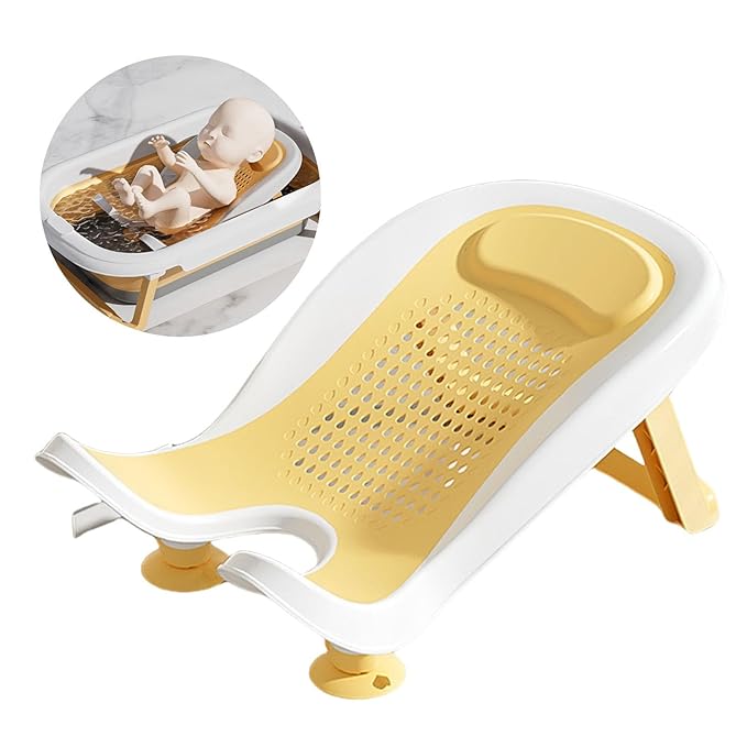 Infant Bath Basin Strong Suction Foldable Quick Drying Bath Rack Ergonomic Designing for Use in Sink Bathtub Hip Washing Tool