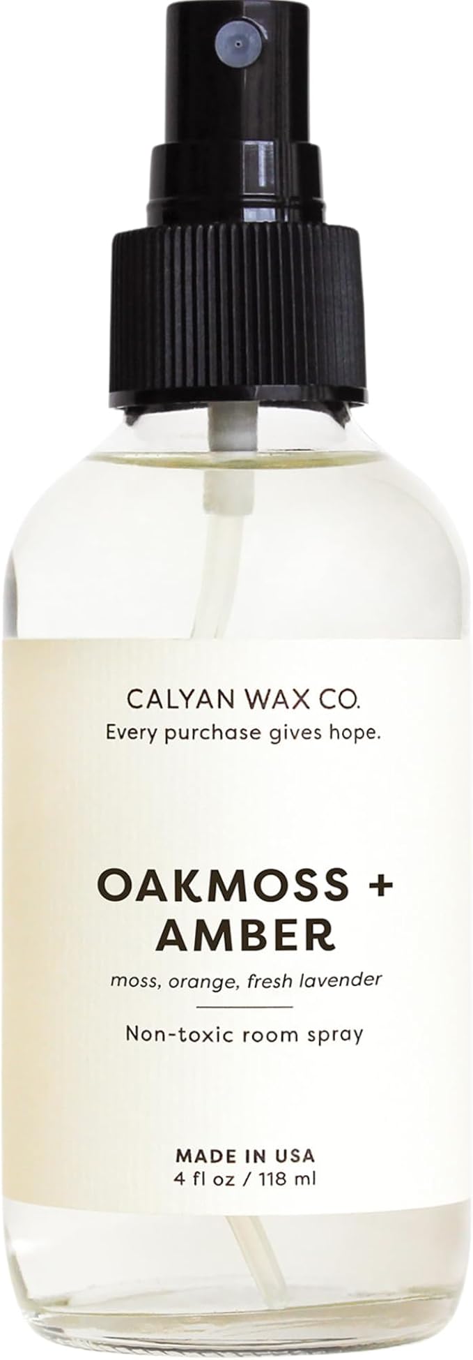 Calyan Wax Co. Oakmoss & Amber Room Spray - Clean Air Freshener - Natural Room Deodorizer - Air Freshener Spray for Home - 4 fl oz