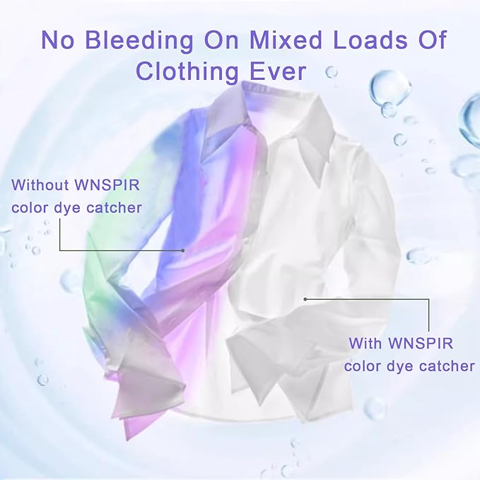 Color Catchers for Laundry, Color Absorber Laundry Sheets 50 Count,Fragrance Free Color Trapping Sheets Prevents Color Runs and Maintains Original Clothing (50, Fragrance-free)