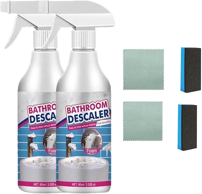 Bubble Cleaner Foam - Upgrade Bathroom Descaler Foam Cleaner, Bath-Room Glass Descaler To Tile Faucet Remover Tub Cleaner 60ml (2)