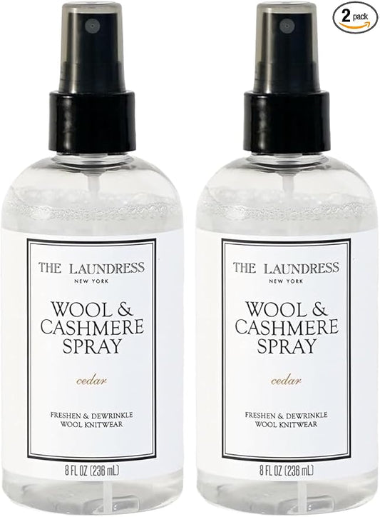 The Laundress Wool and Cashmere Fabric Spray, Wool Dewrinkle Spray, Upholstery and Linen Spray, Fabric Refresher, Cedar Scent, 8 Fl Oz (Pack of 2)