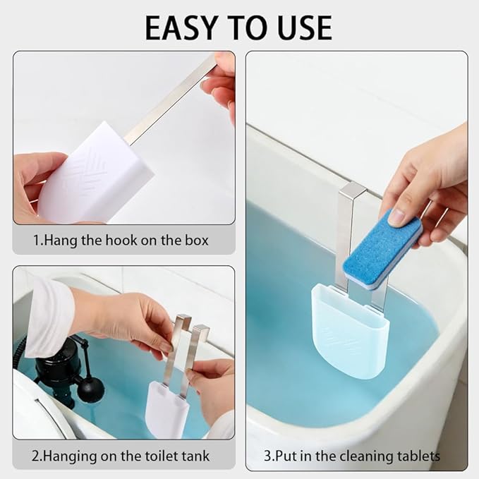 2Pcs Toilet Tank Cleaning Tablet Holder, Hanging Toilet Bowl Tablet Holders, Bathroom Accessories for Inside Tank